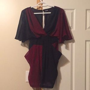 Red and black dress